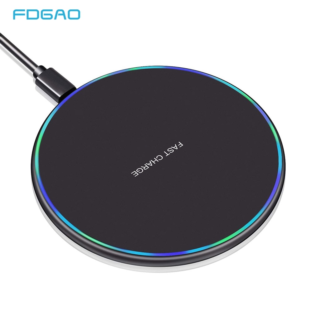 FDGAO Qi chargeur sans fil pour iPhone X XS MAX 8 XR Samsung S9 S10 S8 S10E 15 W/10 W chargeur de téléphone Dock de charge sans fil rapide