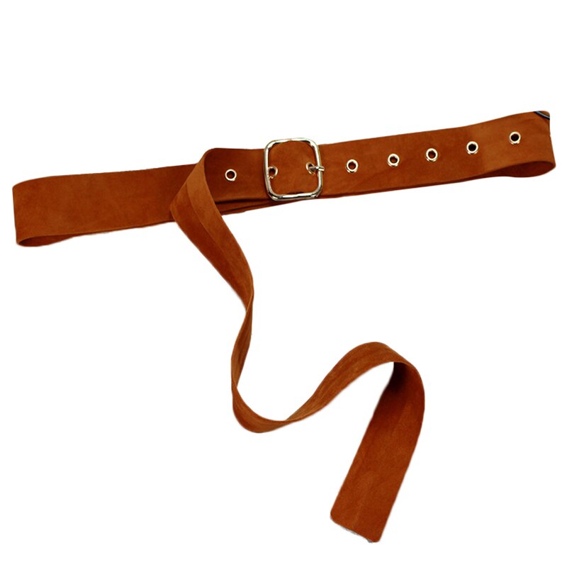 1 Pc Retro Lange Fluwelen Riem Ronde Vierkante Metalen Pin Gesp Decoratieve Casual Brede Tailleband Mode Vrouwelijke Jurk Jas Trui riem: D-130cm