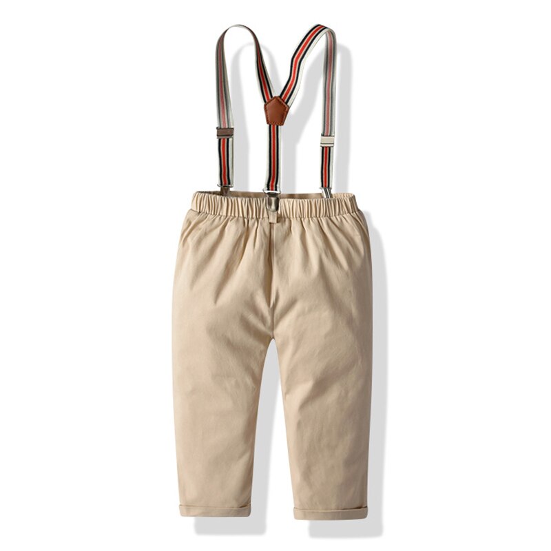 Baby Jongens Gentleman Casual Pak Lange Mouwen Bowtie Shirt + Broek Jarretel Sets 4 Stuks Kinderen Jongens Kleding