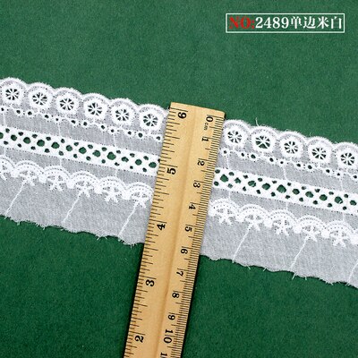 5 meter / verpakking zelfgemaakte accessoires, naaimateriaal, kantbreedte 15.5cm,  witte katoenen stof, borduurrand ,rs1160: B gebroken wit