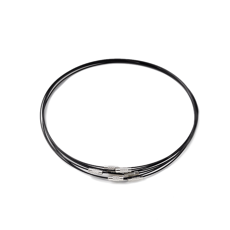 10pcs 46cm Stainless Steel Necklace Wire Cord Choker Chain with Brass Screw Clasp For DIY Jewelry Making Supplies Accessories: Light Pink