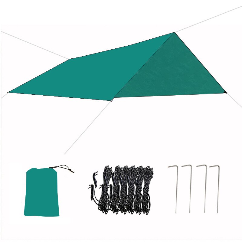 Multifunktionelt telt presenning vandtæt kraftig skygge sejl solsejlads udendørs 118 x 118 inches til rejsecamping  zj55: Mørkegrøn