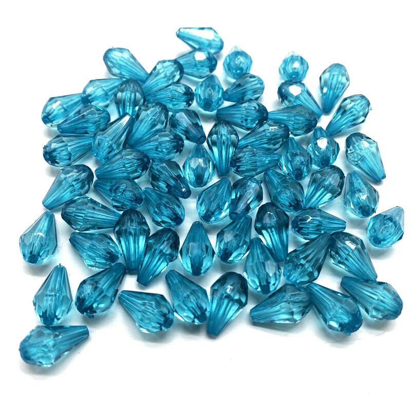 50pcs 8*12 millimetri di Acqua a Forma di Goccia Sfaccettato I Branelli Acrilici per Fare DIY del Braccialetto Della Collana Dei Monili Accessori: 02