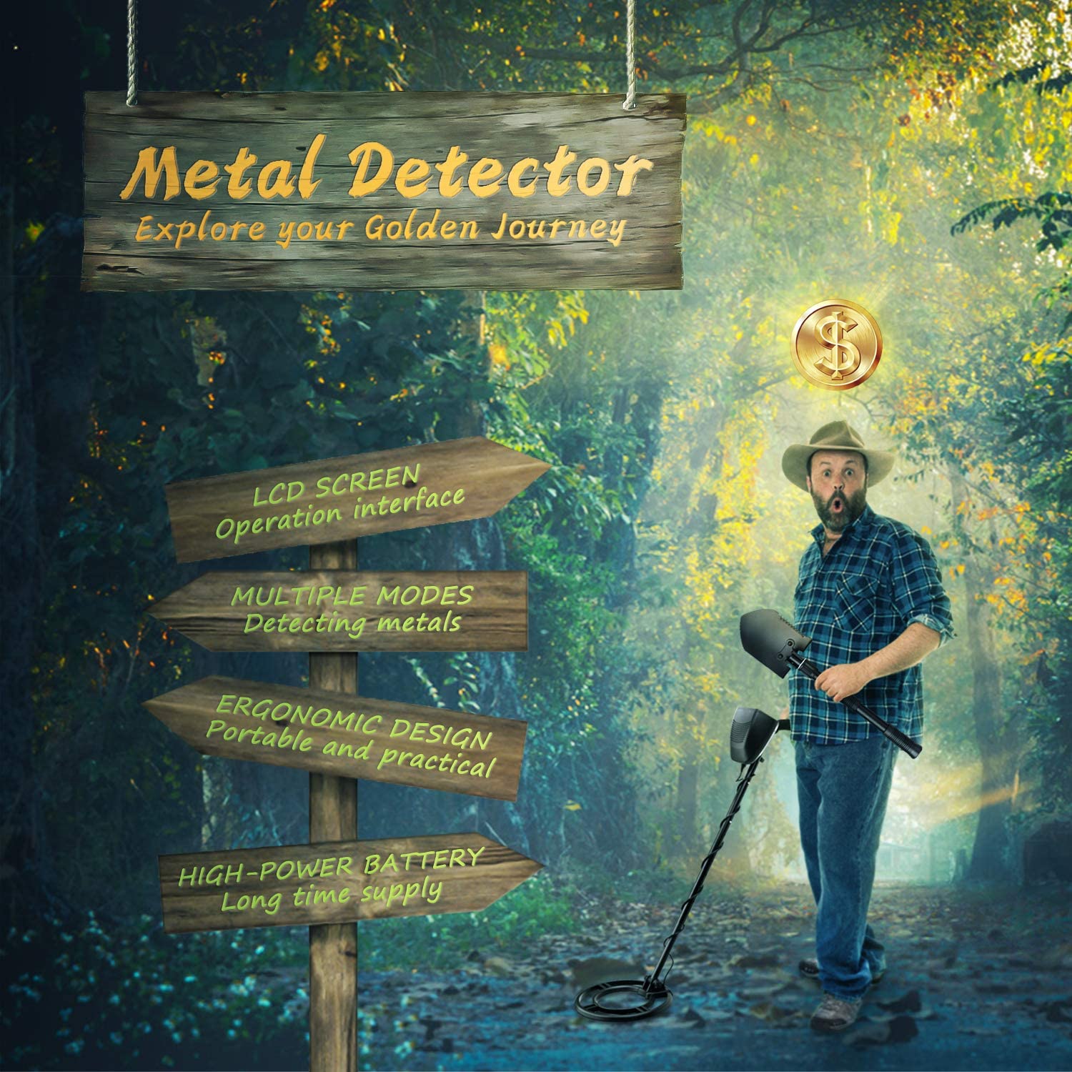 LCD Anzeige MD3030 Metall Detektor Gold Bagger Schatz Jäger mit Einstellbarer Empfindlichkeit Wasserdichte Gold Finder
