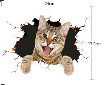 3D Simulatie Leuke Kat Persoonlijkheid Creatieve Auto Auto Sticker Hond Glas Auto Sticker Deur Kras Decoratieve Cover Sticker: Cat 2