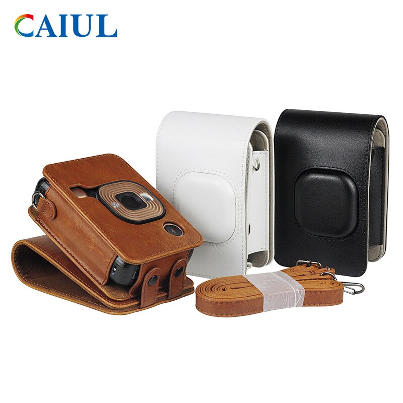 Caiul polaroid mini liplay kamera taske retro beskyttelsesetui pu taske litteratur og kunst lille dækning hoved skulder