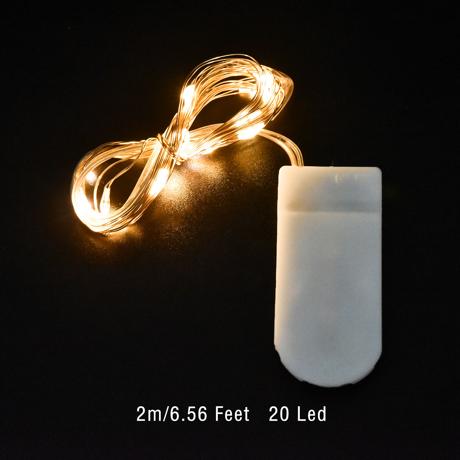 Guirlande lumineuse LED en fil de cuivre, 1/2/3M, étanche, batterie, pour bricolage, résine époxy, outils de moule, décoration de fête de noël et de mariage: YELLOW