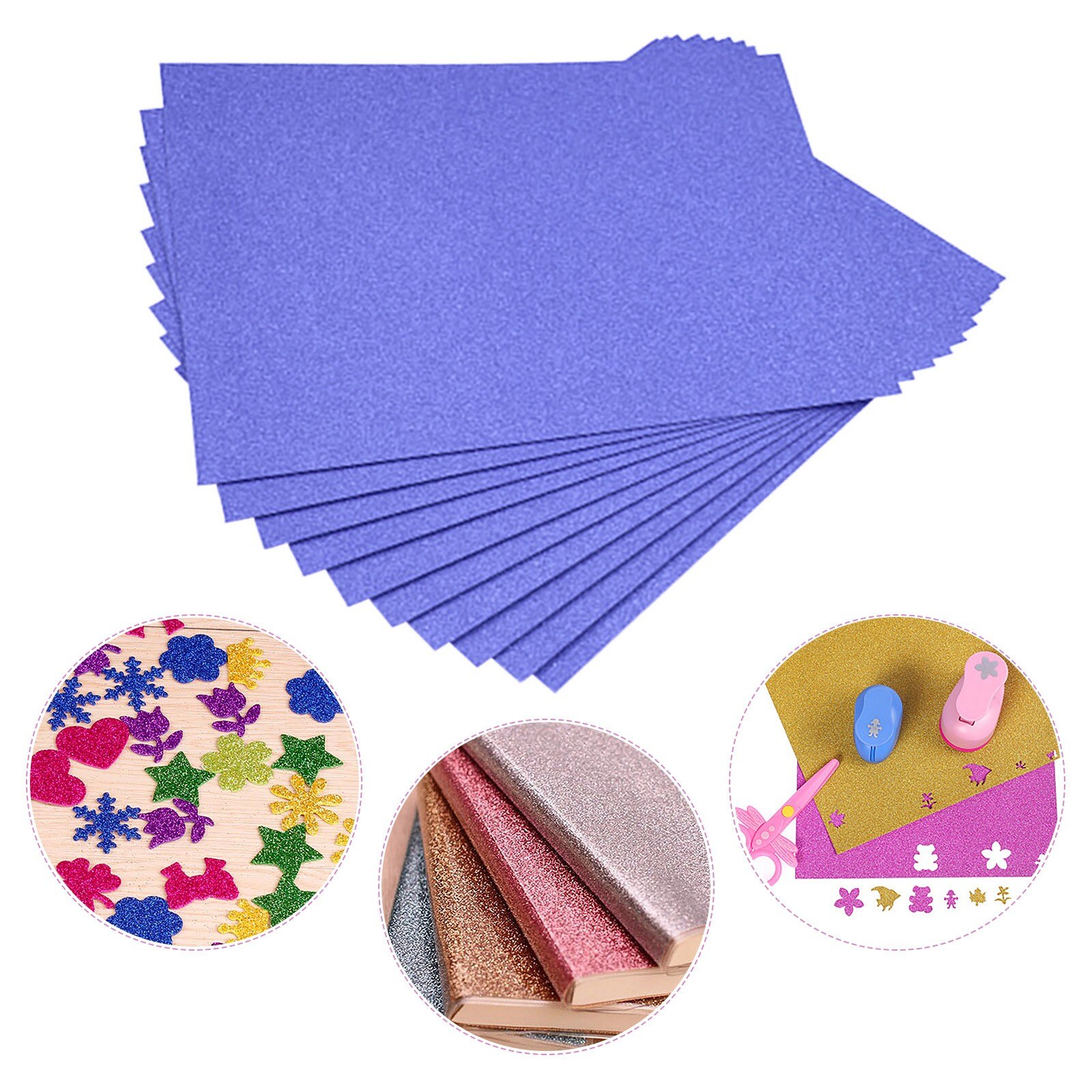 Blue Glitter Cardstock Flash Card Paper Flash Shiny Craft Paper Advanced A4 Flash Paper Flash Shiny Craft Paper No Adhesive