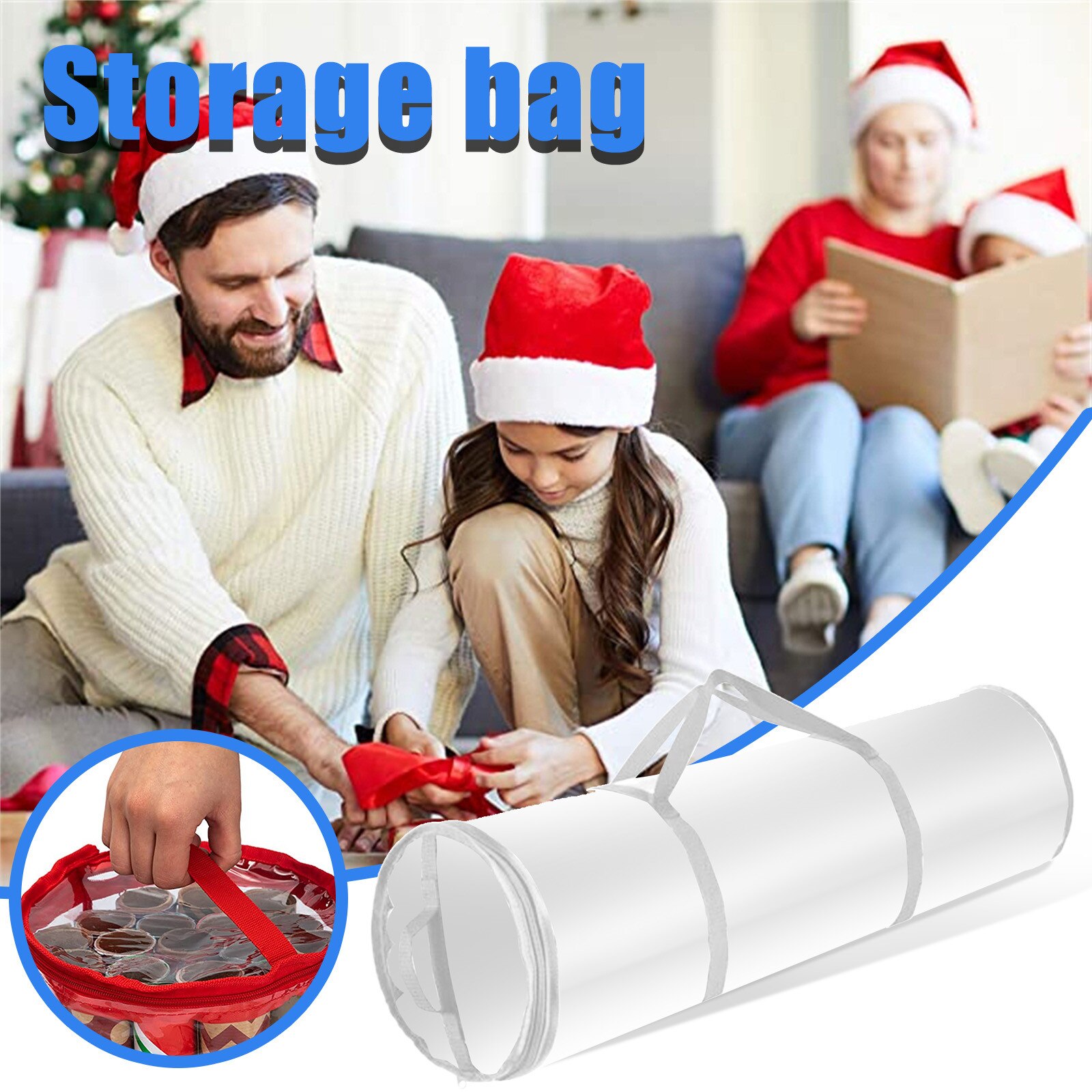 Kerst Inpakpapier Opbergtas met ritssluiting