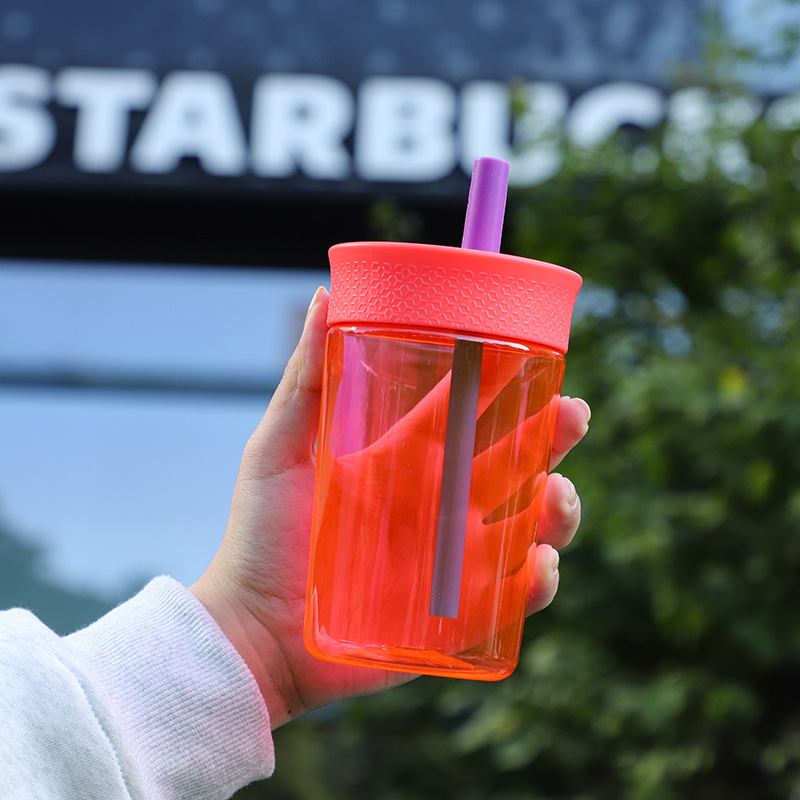 12oz klare isolerede kaffekrus med sugerør - lækagesikker bilkrus, juice, vand og iskaffekopper, krus, drikkeglas, bpa-fri: Grøn