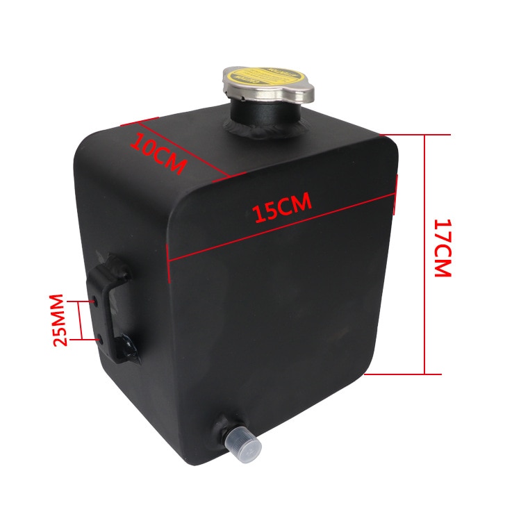 Universal 2 Litre Polished Alloy Header Expansion Water Tank& Cap WATER HEADER TANK Coolant Overflow Tank Reservoir Kit