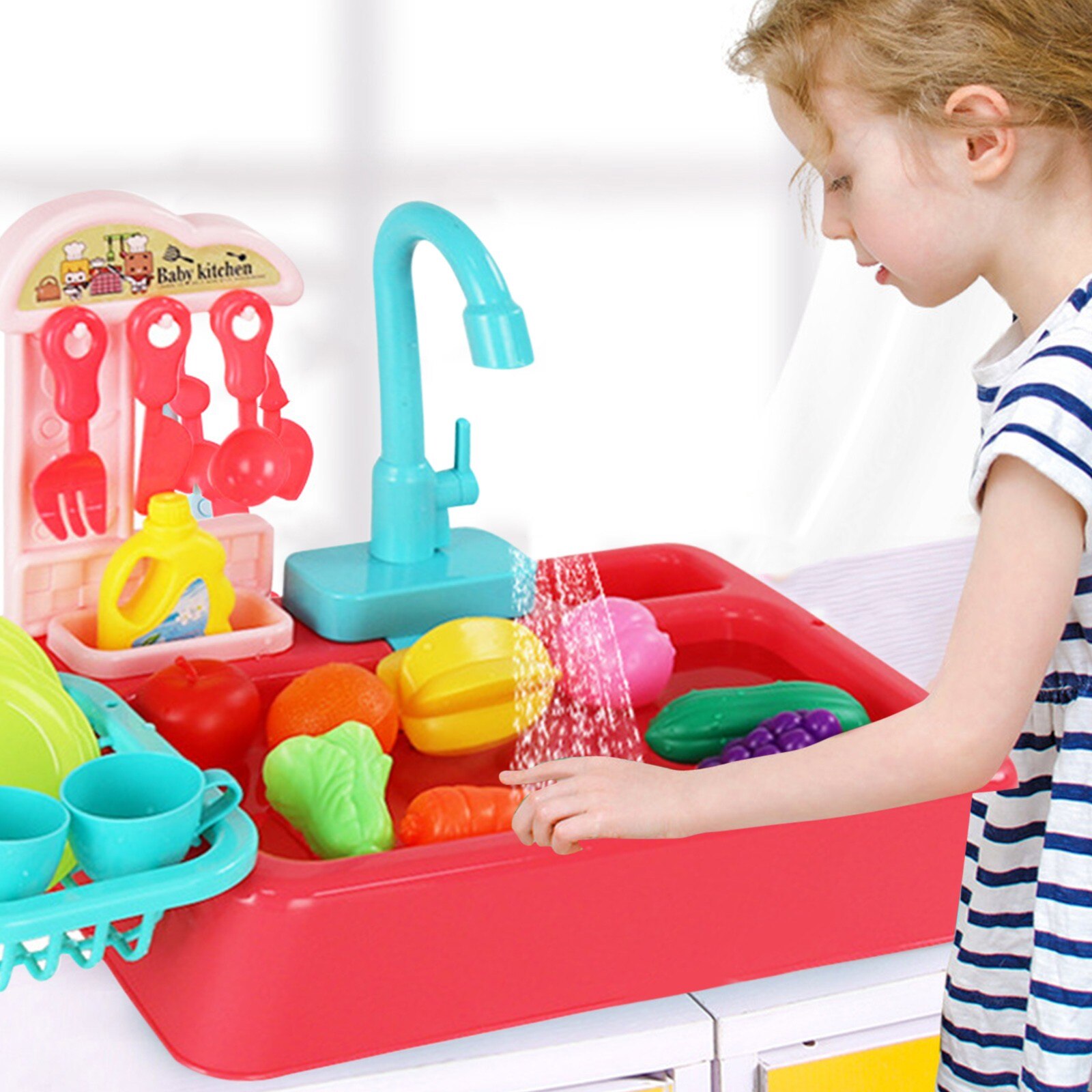 Analoge Elektrische Vaatwasser Sink Kinderen Rollenspel Keuken Set Speelgoed Simulatie Keuken Speelgoed Voor Kinderen Игркшки Для Детей L3