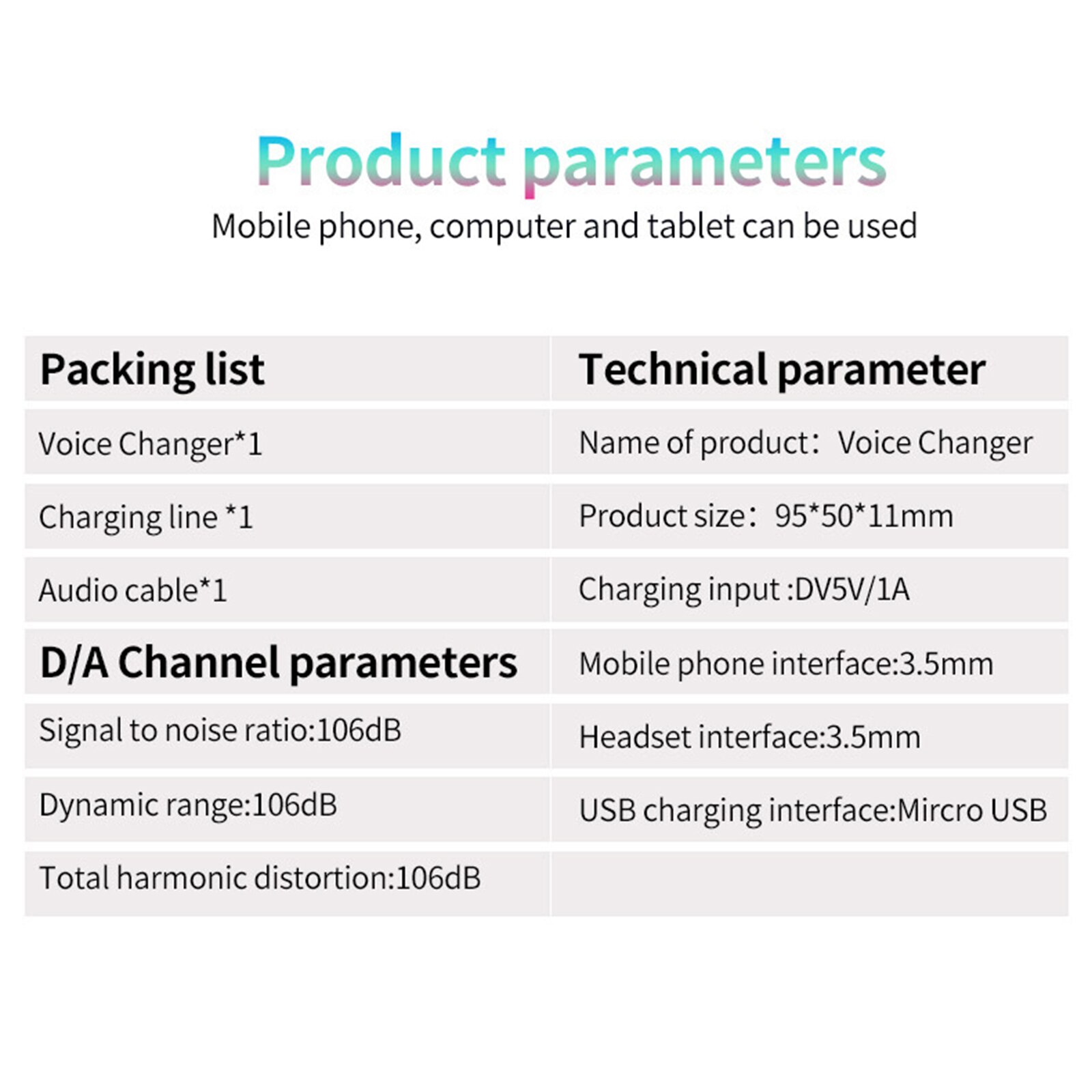 Voice Changer Voor Mobiele Telefoon Computer Tablet Ipad Game Machine Computer Tabletten Laptops Mini Telefoon Voice Changer