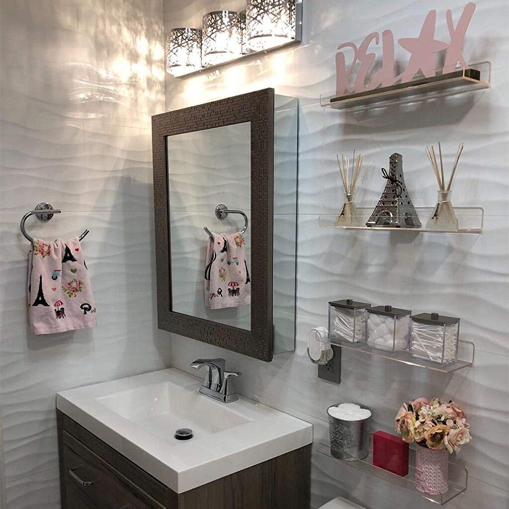 Acrylic Floating Wall Ledge Shelf Wall Mounted Bookshelf Shelf Display