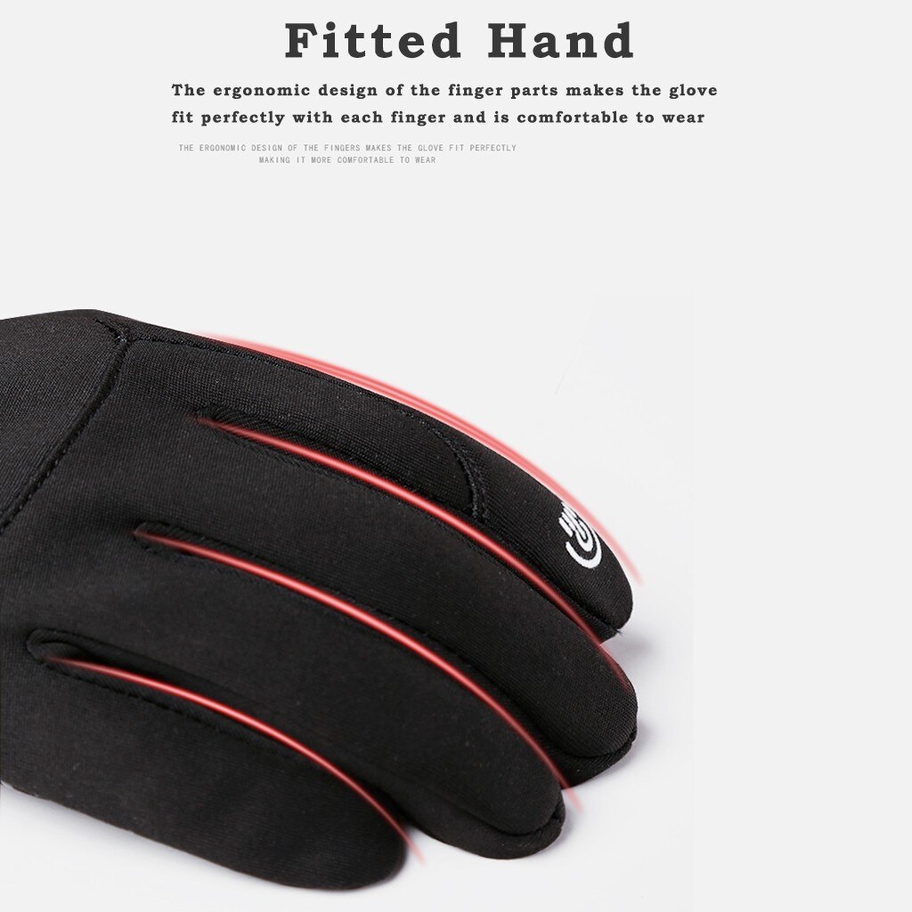 Adjusatble Cycling Gloves Reflective Screen Touch Warm Winter MTB Bike Gloves Outdoor Waterproof Motorcycle Bicycle Gloves