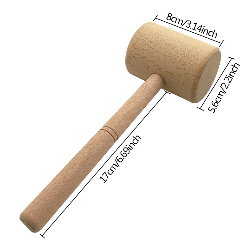 DIY Leathercraft Hammer Beech Wood Carving Mallet Beech Punching Hammer Balanced Carpenter Malle Leather Craft Carving: Default Title