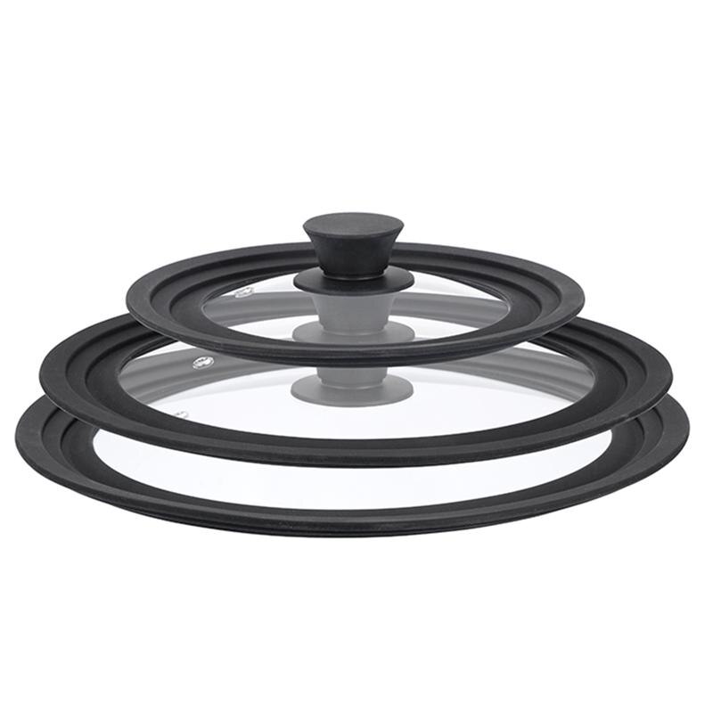 1pc Universal Pot Lids Pan Pots Tempered Glass with Heat Resistant Silicone Rim Cooking Pot Lid Fits 26CM 28CM 30CM Cookware