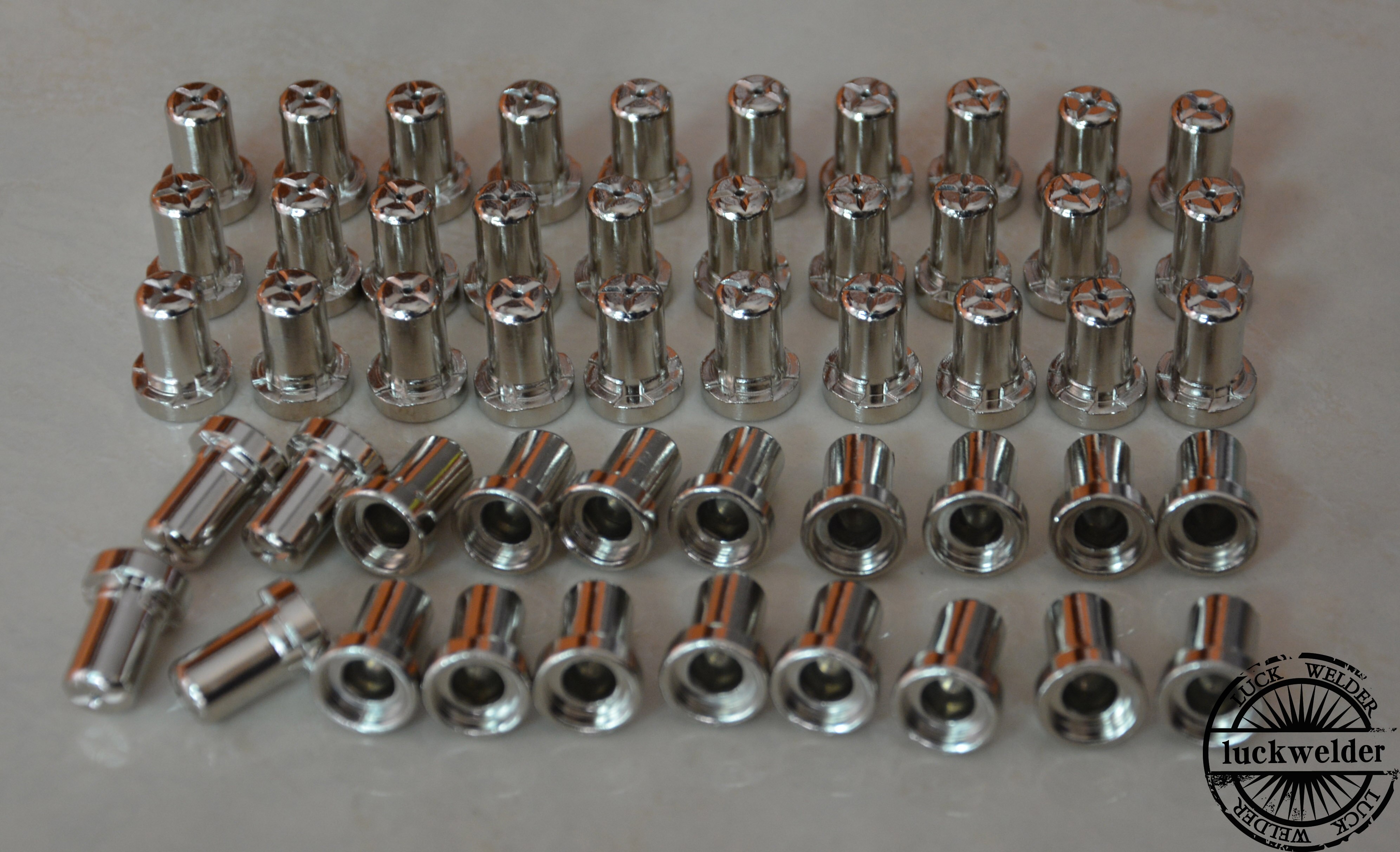 60 Pcs LG-40 PT-31 Plasmasnijden Nozzle Elektrode Uitgebreide Vernikkeld Fit Cut-40 CT-312