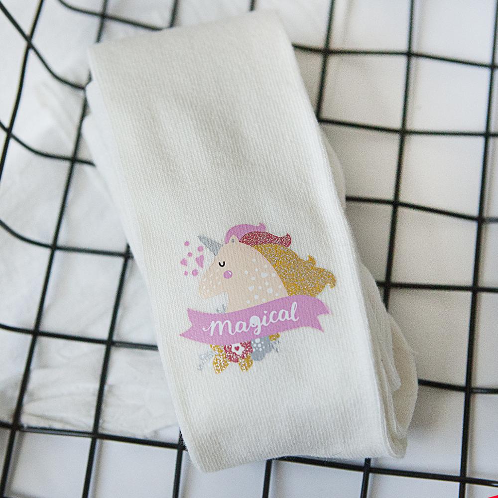 Korean style Baby Unicorn Tights Toddler Big PP pants Spring Autumn Warm Leggings For Infant Clothings Kids Baby Pink Stockings: white / XS 0-2Y