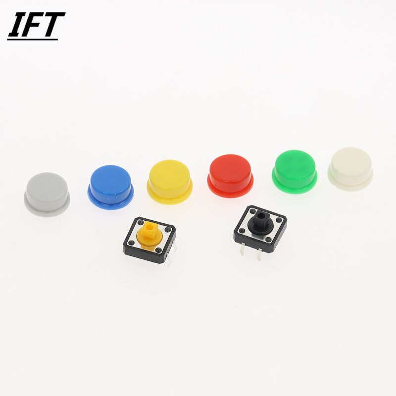 Juego de tapas de botones táctiles redondas, 9,58x5,1mm, para interruptor Micro Tact de 12x12x7,3mm, para Arduino, 50 Uds.