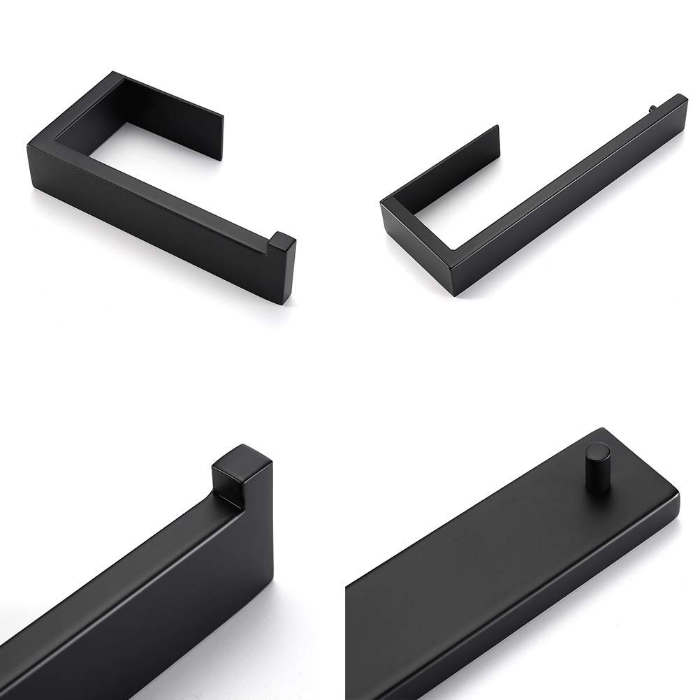 Self Adhesive Bathroom Accessories Black Finish Towel Bar Towel Hook Towel Ring Toilet Paper Holder
