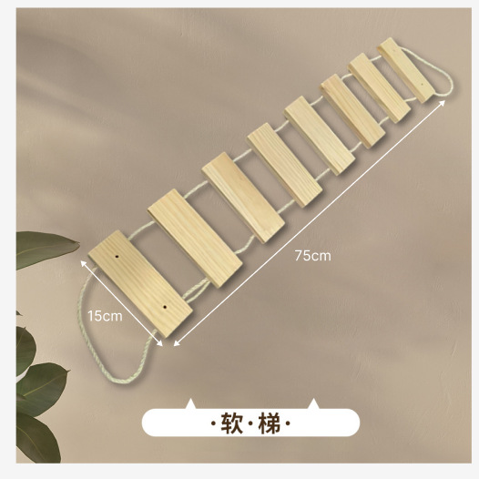 Wall-Mounted Climbing Frame Solid Wood Jump Board Jumping Platform Apartment Space Capsule House DIY Cat Wall: green