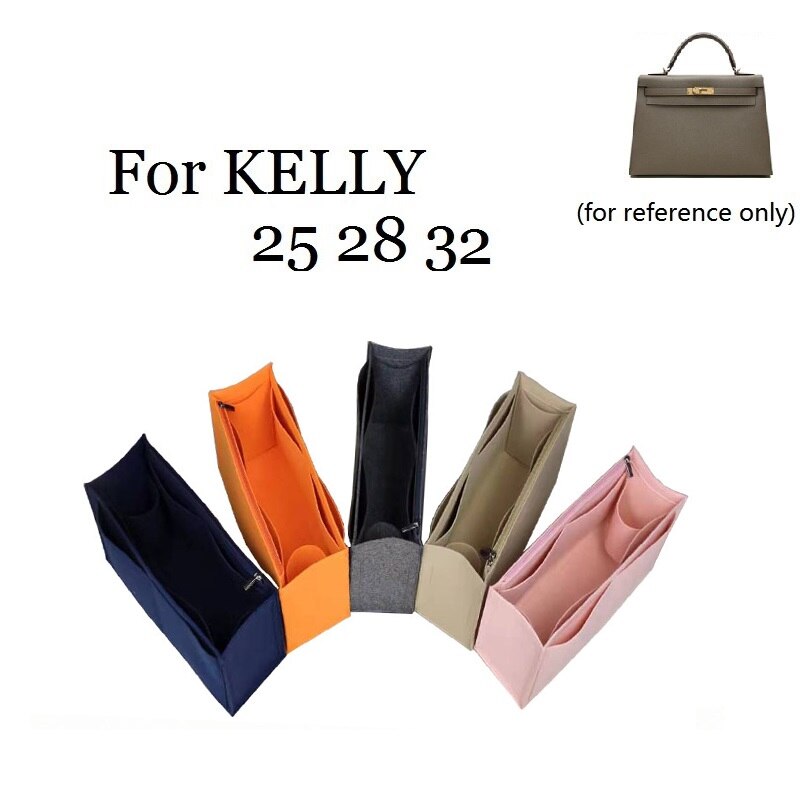 Til kelly 25/28/32 håndtaske makeup taske organisere lynlås taske indsats base shaper filt toiletartikler opbevaringstasker rejse kosmetik taske pige