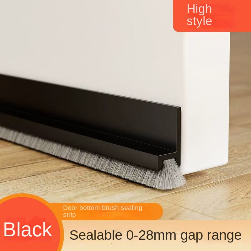 1pc Door Stoppers, Door Sweeps, And Sealing Strips For Both Exterior And Interior Doors, Upgraded Brush Sealing Strips Chuanmen: black / 30mm