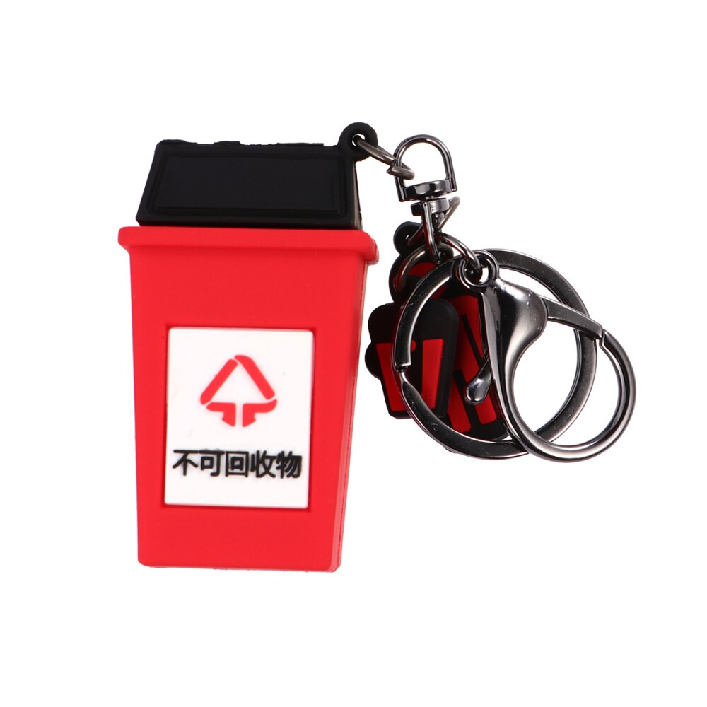 Classification Trash Bin Keychain Key Ring Stylish Key Hanging Decoration Key Holder Small for Men (Blue)
