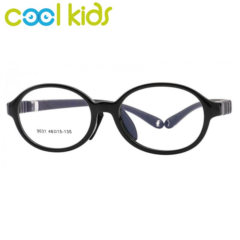 COOL KIDS Glasses Frames TR90 Soft Spectacles Frames Boy Girl Eyeglasses Frames Optical Child Glasses Frame Round Myopia Glasses: 9031C1