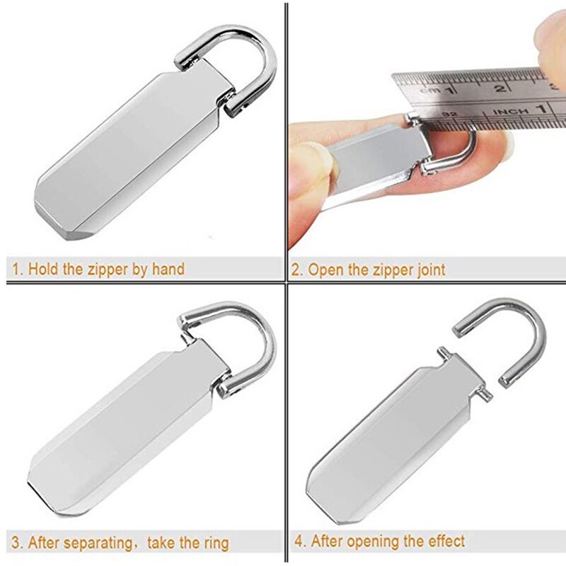 5pcs Detachable 3# 5# Metal Zipper Pullers for Zipper Sliders Head Zippers Repair Kits Zipper Pull Tab DIY Accessories