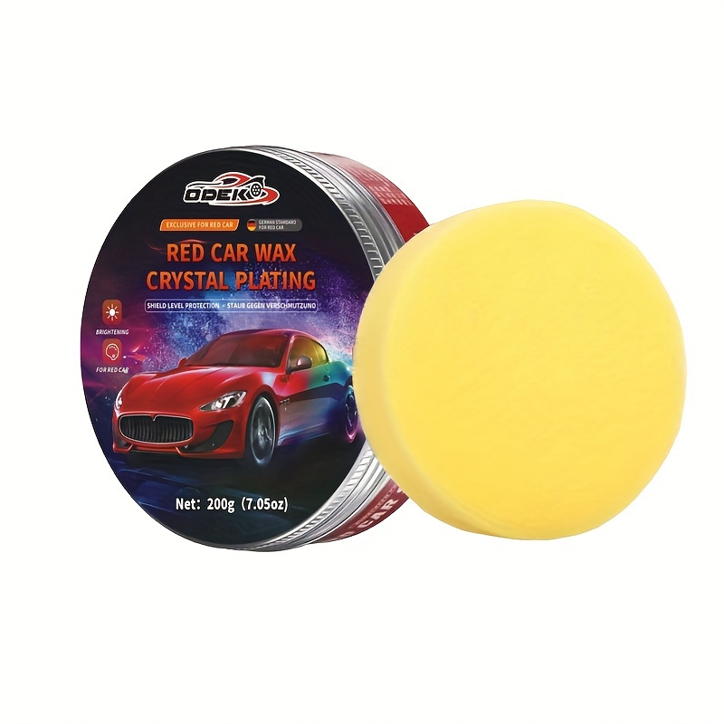 200g red Car Wax for Car Paint Care, Waterproof Wax, Renovation Polishing Protection, Hydrophobic Coating, With Waxing Sponge!: Default Title