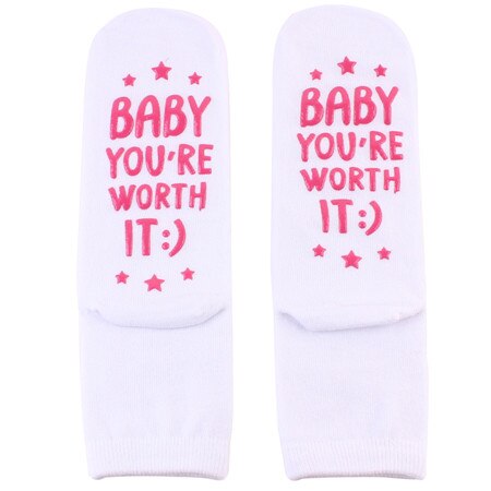 Humor Words Amusing Female Sock Funny Keep Calm And Push On Printed Fascinating Interesting Socks for Pregnant Women Non Slip: 02
