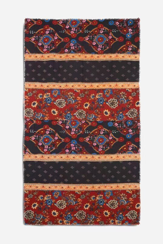 Spaanse Desigual Kleurrijke Print Dames Sjaal Geborduurde Zonnebrandcrème Zonnescherm Lange Handdoek Bloemen Strandlaken