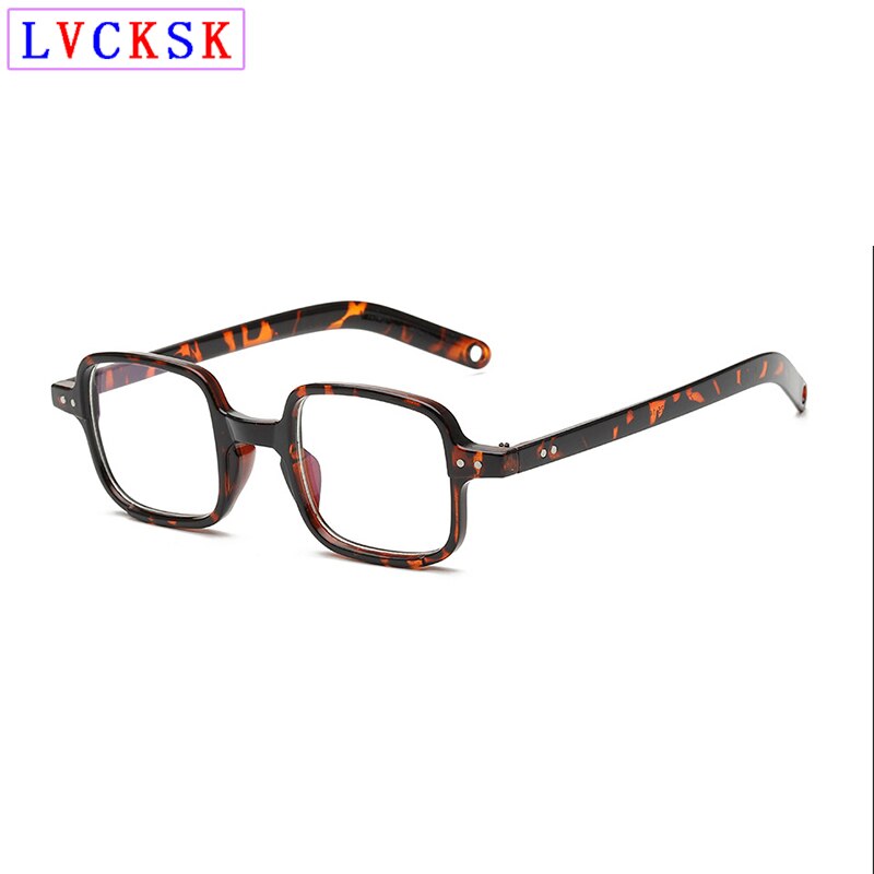Antiblått ljus retro fyrkantiga genomskinliga glasögon unisex nitar klarglas glasögon kvinnor män närsynthet läsglasögon båge  l3