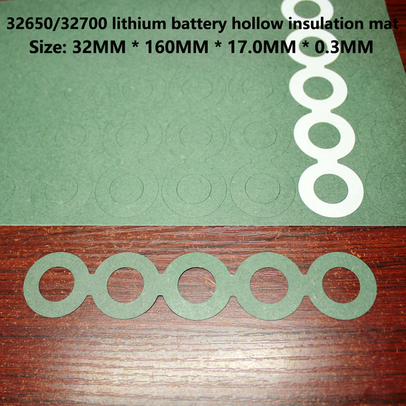 100pcs/lot 32650 lithium battery positive pole hollow insulation pad 32700 battery negative pole solid highland barley paper pad: Brown