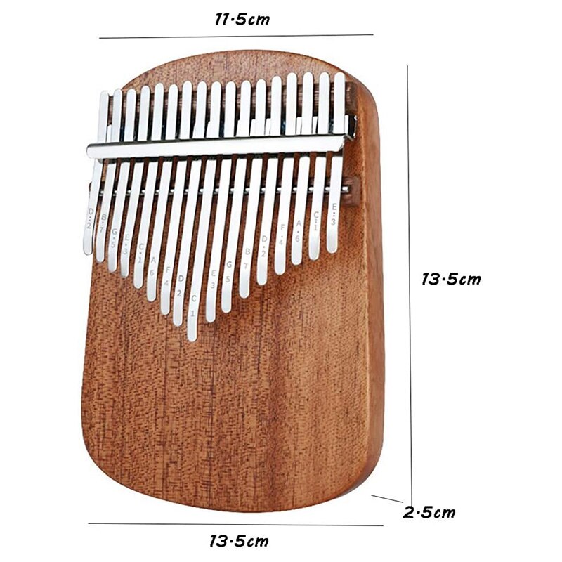 17-Key Kalimba Thumb Piano Mahogany Spruce Panel Rounded Classical Musical Instrument Wooden Keyboard Beginner