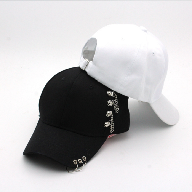 Papa chapeau Piercing anneau casquette de Baseball Punk Hip Hop casquettes coton adulte décontracté solide réglable unisexe casquettes