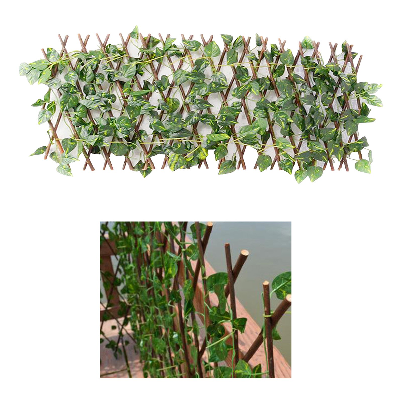 Garden Fence Expandable Faux Ivy Plant for Home Garden Outdoor Balcony Decor