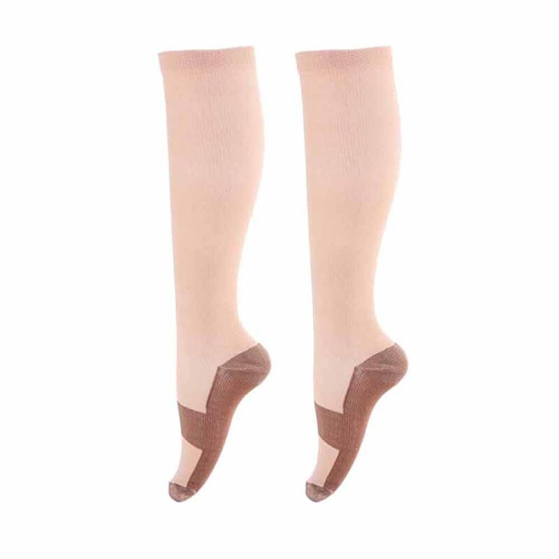 draussen unisex Kupfer Faser Strümpfe Baumwolle Socke Kompression Druck Sport Läuft Fitness Absorbieren Schweiß Socken Sport: Haut(L.XL Größe)