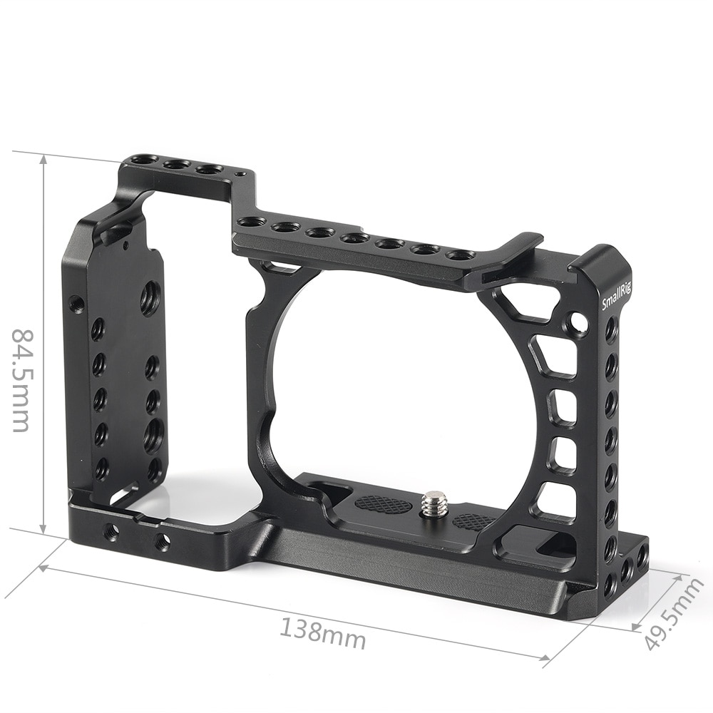 Petite Cage a6500 pour Sony A6500/A6300 Cage de protection pour appareil photo reflex numérique avec support de chaussure froide 1/4 3/8 trous filetés-1889