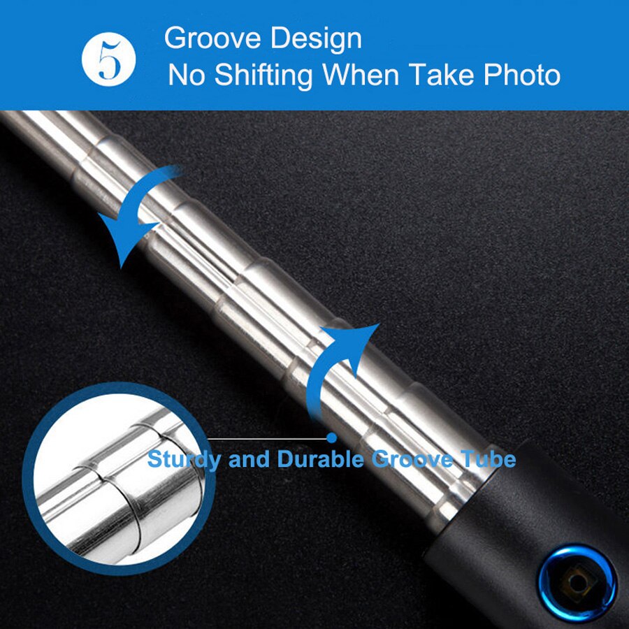 Lyxig spegel selfie stick för iphone 6 plus universal para selfie för samsung android ios bak/fram kamera för selfie