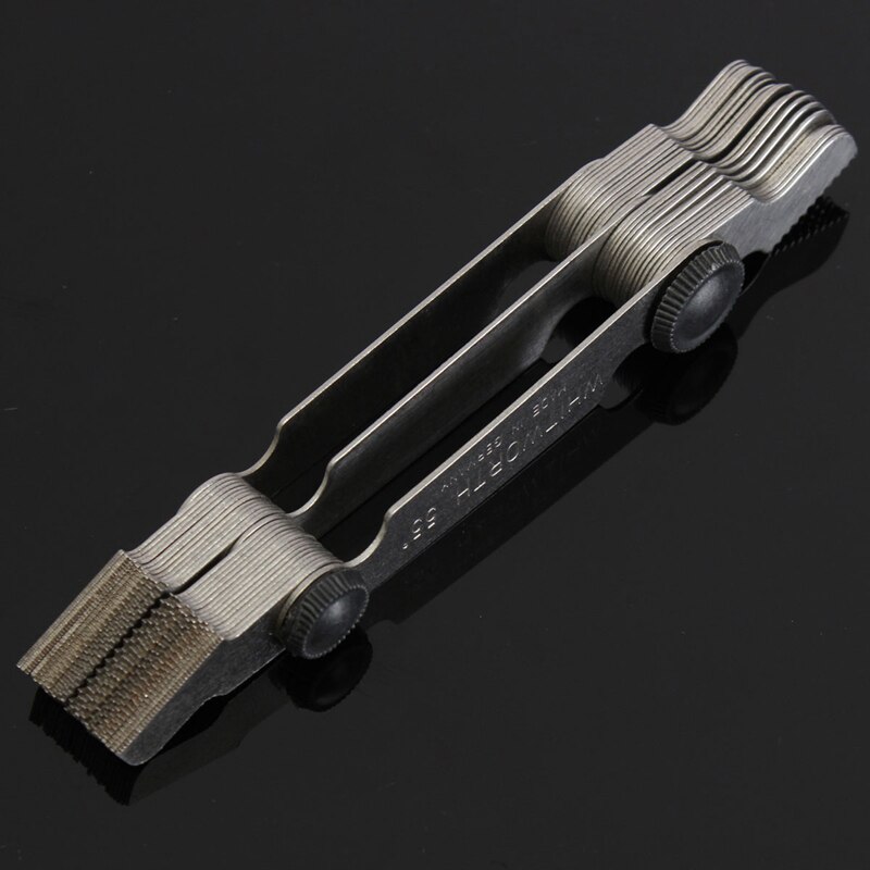60 Degree 52Pcs Steel Thread Measuring Gage Metric Whitworth Screw Pitch Measuring Gauging Lathe Tool
