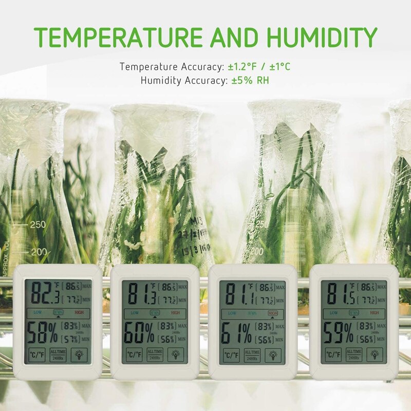 2 Pack Digital Indoor Thermometer and Hygrometer with Humidity Guage, Accurate Temperature Humidity Monitor Meter
