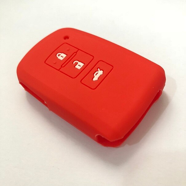 Smart Key Pouch Case Voor Toyota Auto Avalon Highlander RAV4 Camry Prius 3 Knop Siliconen FOB Houder Land Cruiser Corolla: Rood