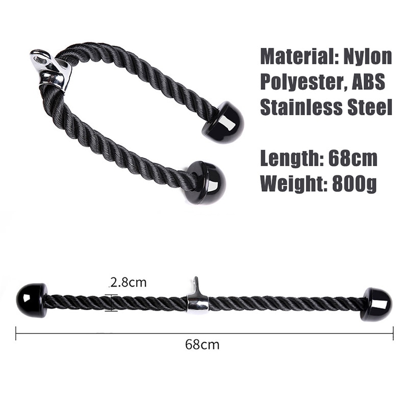 Gym pull rope mave crunches kabel pull down laterals biceps triceps muskel træning fitness træning bodybuilding pull reb