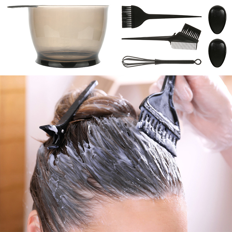 Juego de cuencos de pinceles para teñir el cabello con tapones para las orejas, varilla mezcladora, aplicador de tinte para el cabello, cepillo, accesorios de estilo de peluquería