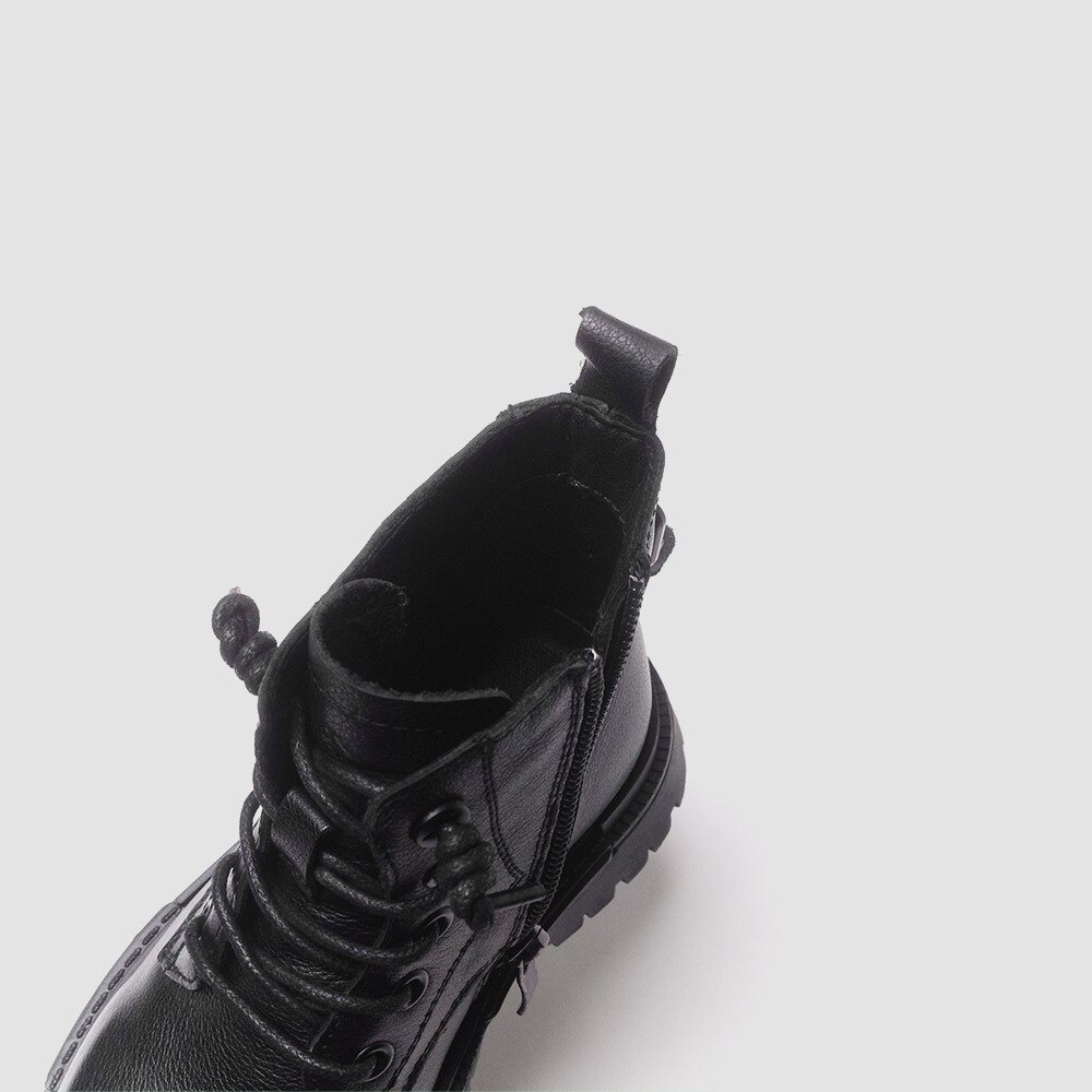 Botas Martin para niños, zapatos de negra, botas suaves de cuero de grano completo, botines para niños, Botines Chelsea, novedad de otoño