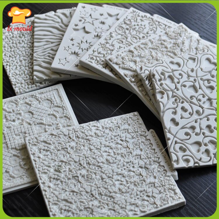 Textur designs spitze silikon form für kuchen dekorieren zucker paste formen