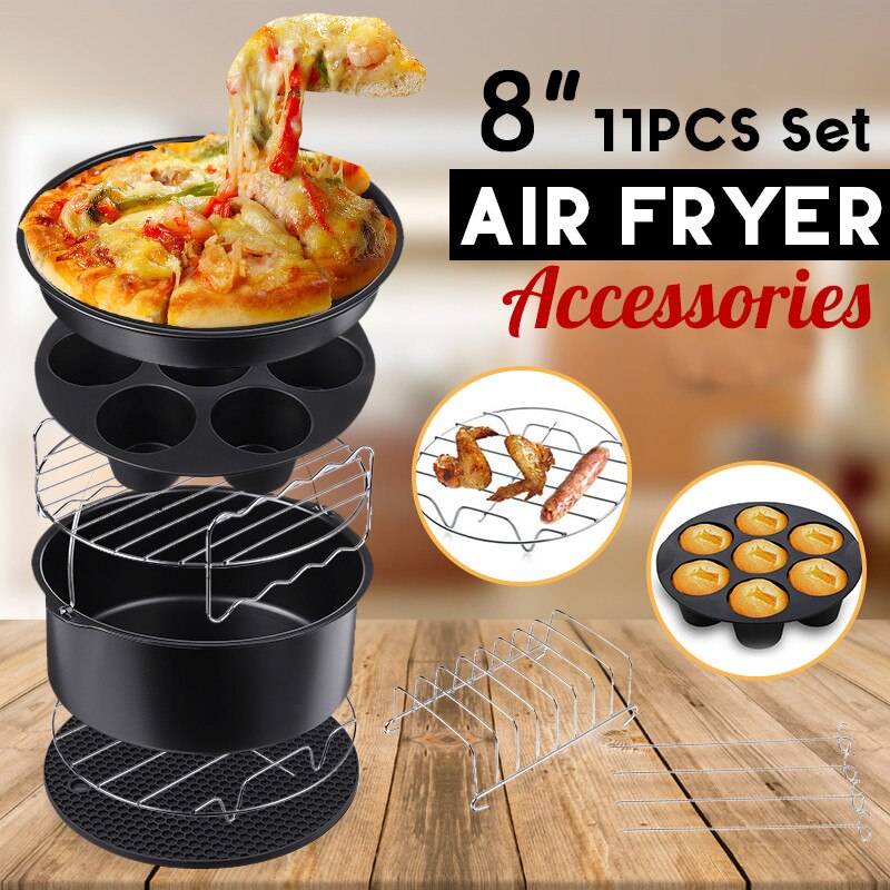 8pcs/set 7 Inch / 8 Inch Air Fryer Accessories for Gowise Phillips Cozyna  and Secura Fit all Airfryer 3.7 4.2 5.3 5.8QT